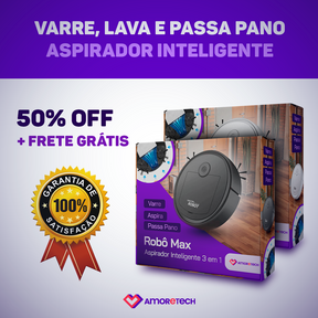 Robô MaxClean - Aspirador Inteligente 3 em 1 BIVOLT - Últimas Unidades com Frete Grátis!