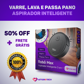 Robô MaxClean - Aspirador Inteligente 3 em 1 BIVOLT - Últimas Unidades com Frete Grátis!