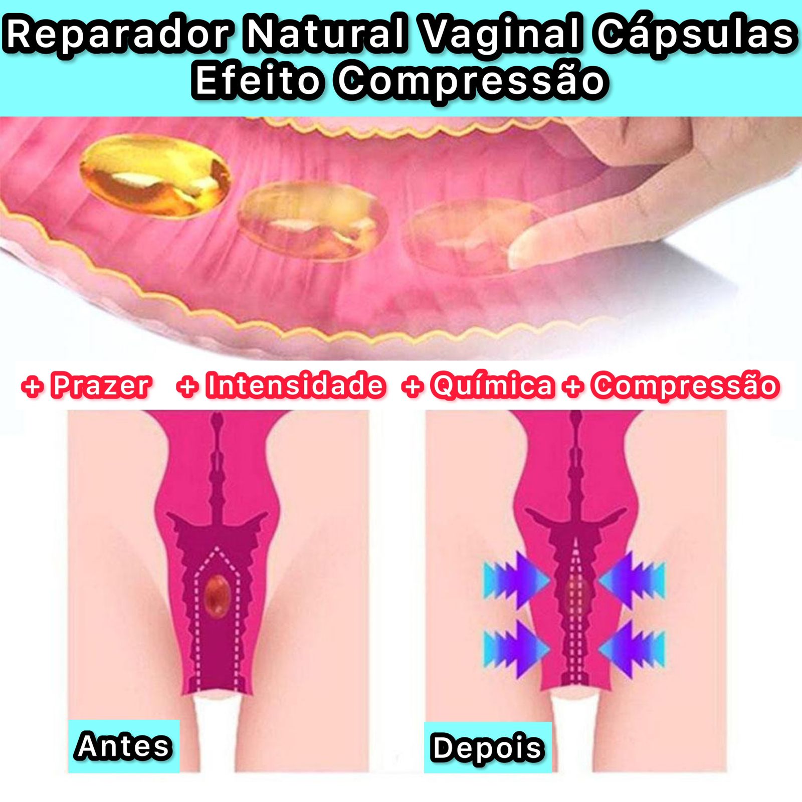 COMPRE 1 LEVE 3 - VagiComprex - Cápsulas Naturais Efeito Compressão