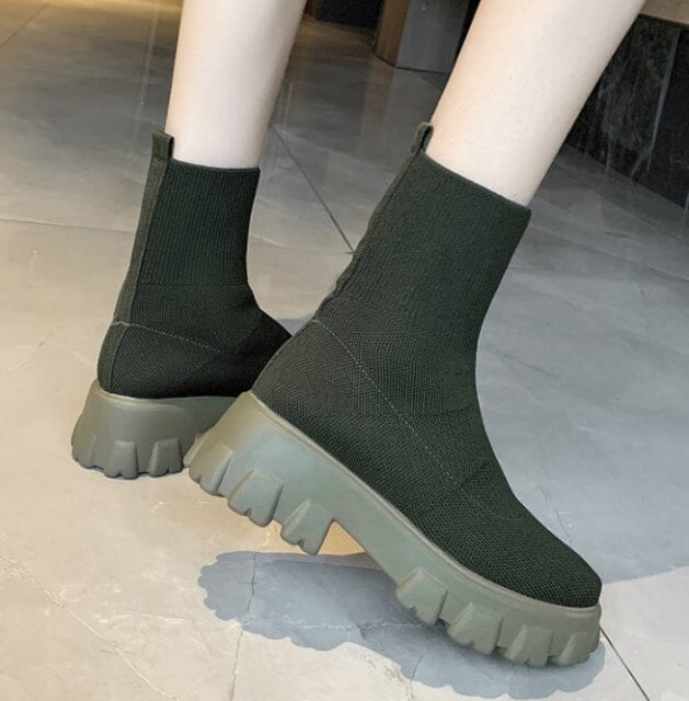 Bota Chelsea FashionShope Preto/Verde 35 