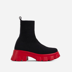 Bota Chelsea FashionShope Preto/Vermelho 35 