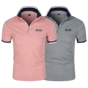 Camisa Polo Boss Compre 1 Leve 2 2poloboss199 AlphasMacho Coral + Cinza P 