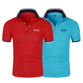 Camisa Polo Boss Compre 1 Leve 2 2poloboss199 AlphasMacho Vermelho + Azul P 