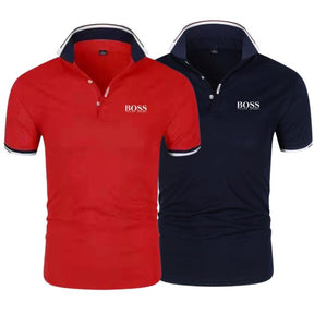 Camisa Polo Boss Compre 1 Leve 2 2poloboss199 AlphasMacho Vermelho + Marinho P 