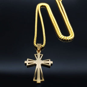 Colar Crucifixo Sobreposto FashionShope Dourado 