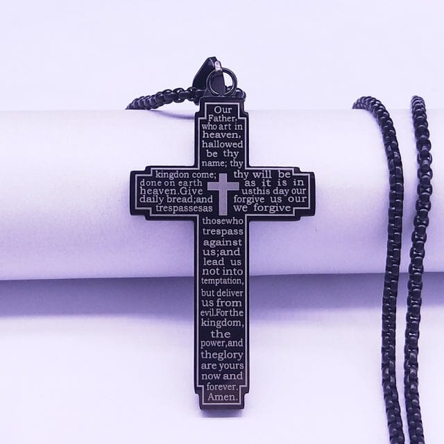 Crucifixo Oração Pai Nosso 1001ultilidads PRETO 