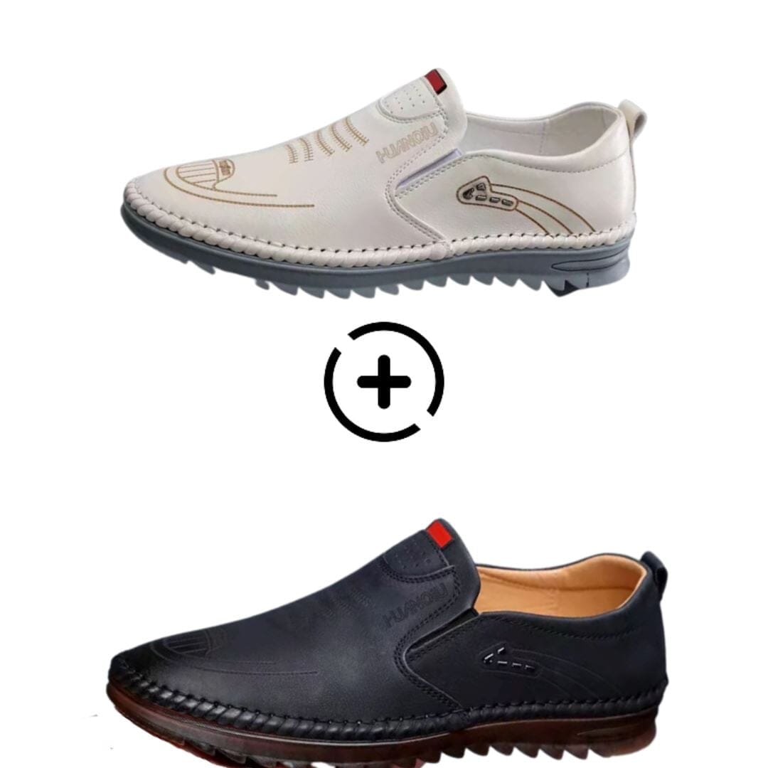 Mocassim Ortopédico Italian® - Compre 1 e Leve 2 Mocassim Italian Compre 1 e Leve 2 - SAPATO 02 AlphasMacho Branco + Preto 36 