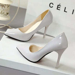 O Sandalia Salto Classico FashionShope Cinza 8CM 34 