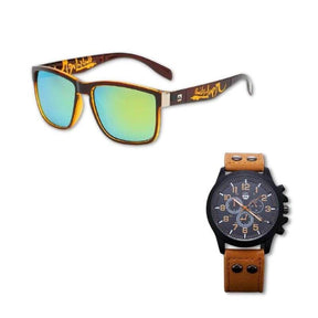 Óculos Quiksilver + Relogio Quartz Pulseira De Couro 0 FashionShope Laranja 