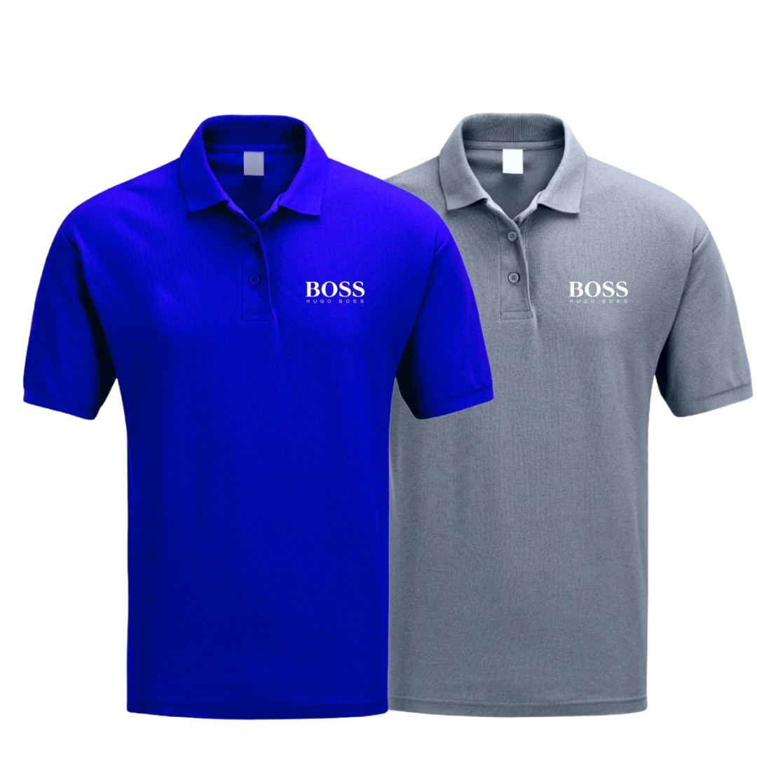 Polo Boss [COMPRE 1 LEVE 2] CAMISA POLO - 02 FashionShope Cinza + Azul P 