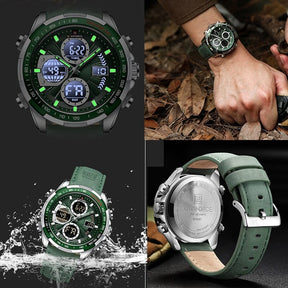 Relógio Casual Masculino dual time - Aço inoxidável Relógio Masculino - 23 FashionShope 