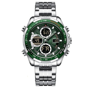 Relógio Casual Masculino dual time - Aço inoxidável Relógio Masculino - 23 FashionShope 