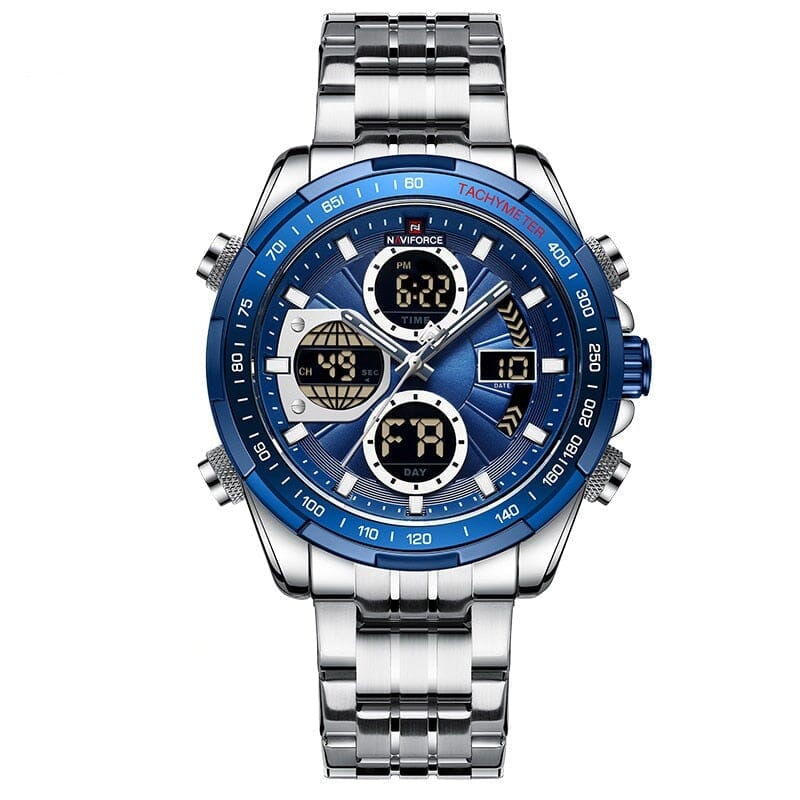 Relógio Casual Masculino dual time - Aço inoxidável Relógio Masculino - 23 FashionShope 