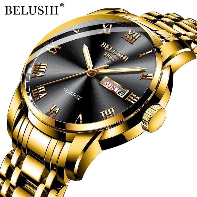 Relógio Masculino BELUSHI Titanium BELUSHI - Relógio FashionShope Dourado e Preto 