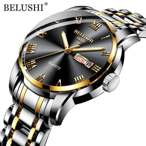 Relógio Masculino BELUSHI Titanium BELUSHI - Relógio FashionShope Prata e Preto Dourado 