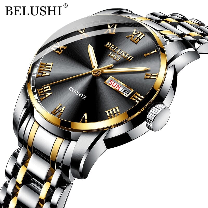 Relógio Masculino BELUSHI Titanium BELUSHI - Relógio FashionShope Prata e Preto Dourado 